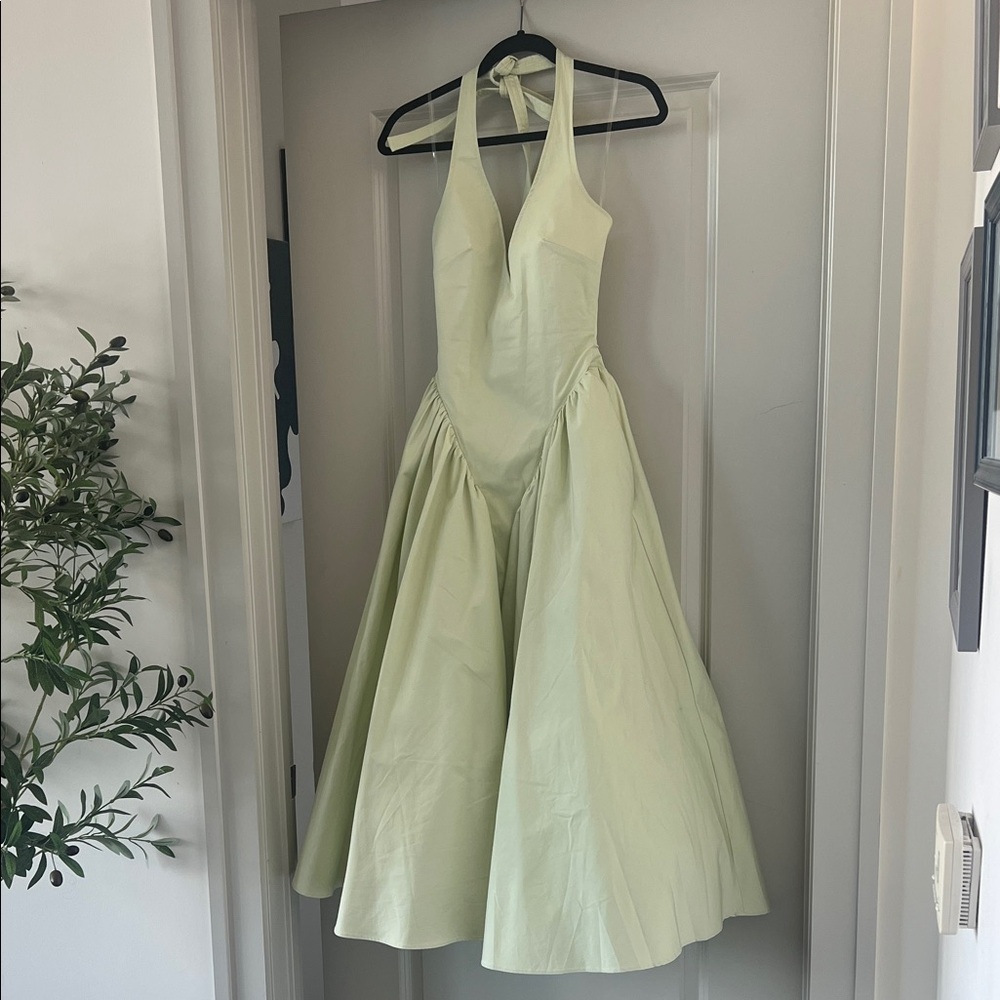 House of CB Backless Halter Dress in Soft Green